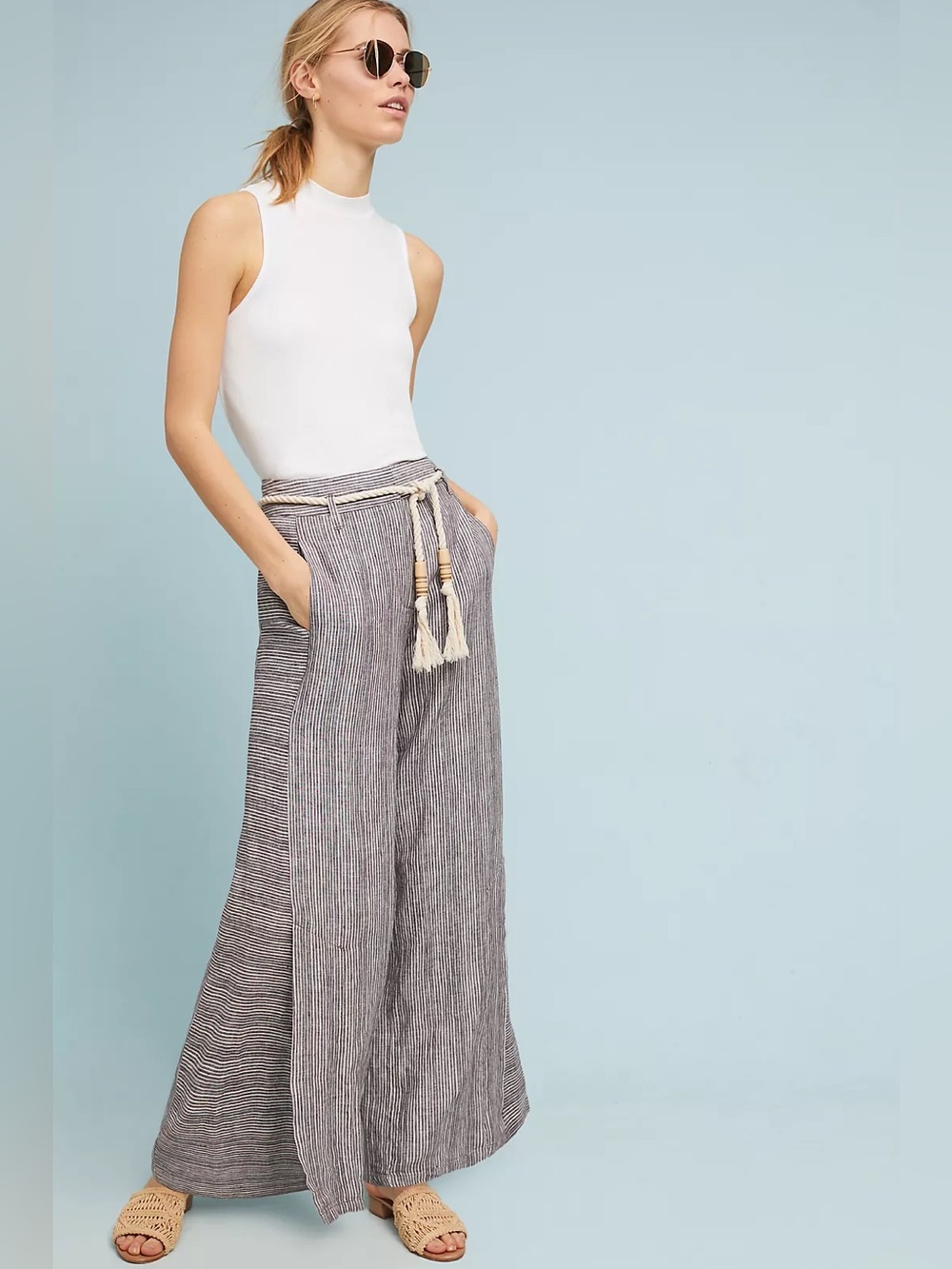 Anthropologie ett:twa Striped Linen Pant